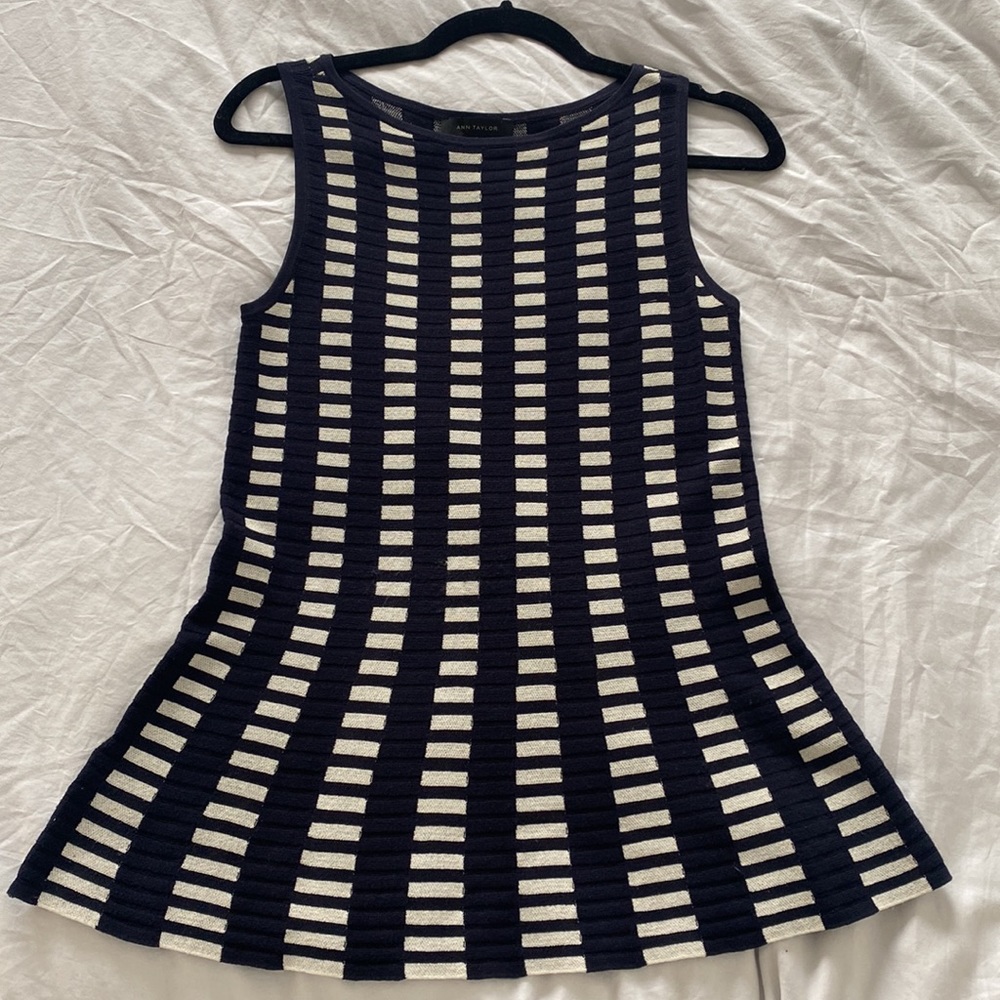 Ann Taylor Peplum Sleeveless Knot Top, XS